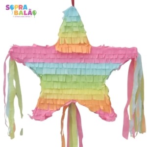 Pinhata estrela Colorida Com Bast�o E M�scara