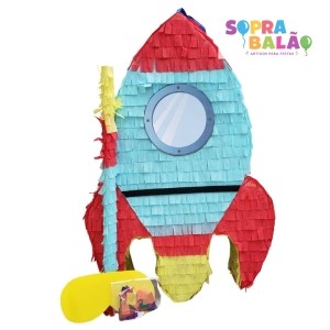 Pinhata Foguete Com Bast�o M�scara E Confetes