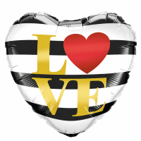 Bal�o Cora��o listrado "Love" 18"