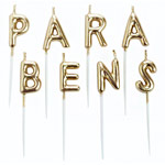 Vela Parab�ns dourada