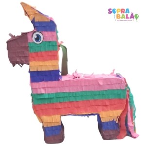 Pinhata Burro Colorido Com Bast�o, M�scara e Confetes � Bam Festas