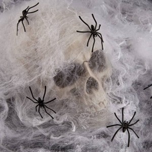 Teia com Aranhas para Decora��o Halloween