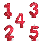 Velas Vermelhas Glitter Numerais