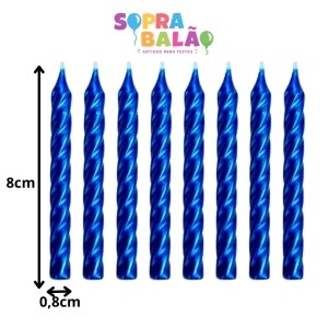Vela Espiral Palito Azul